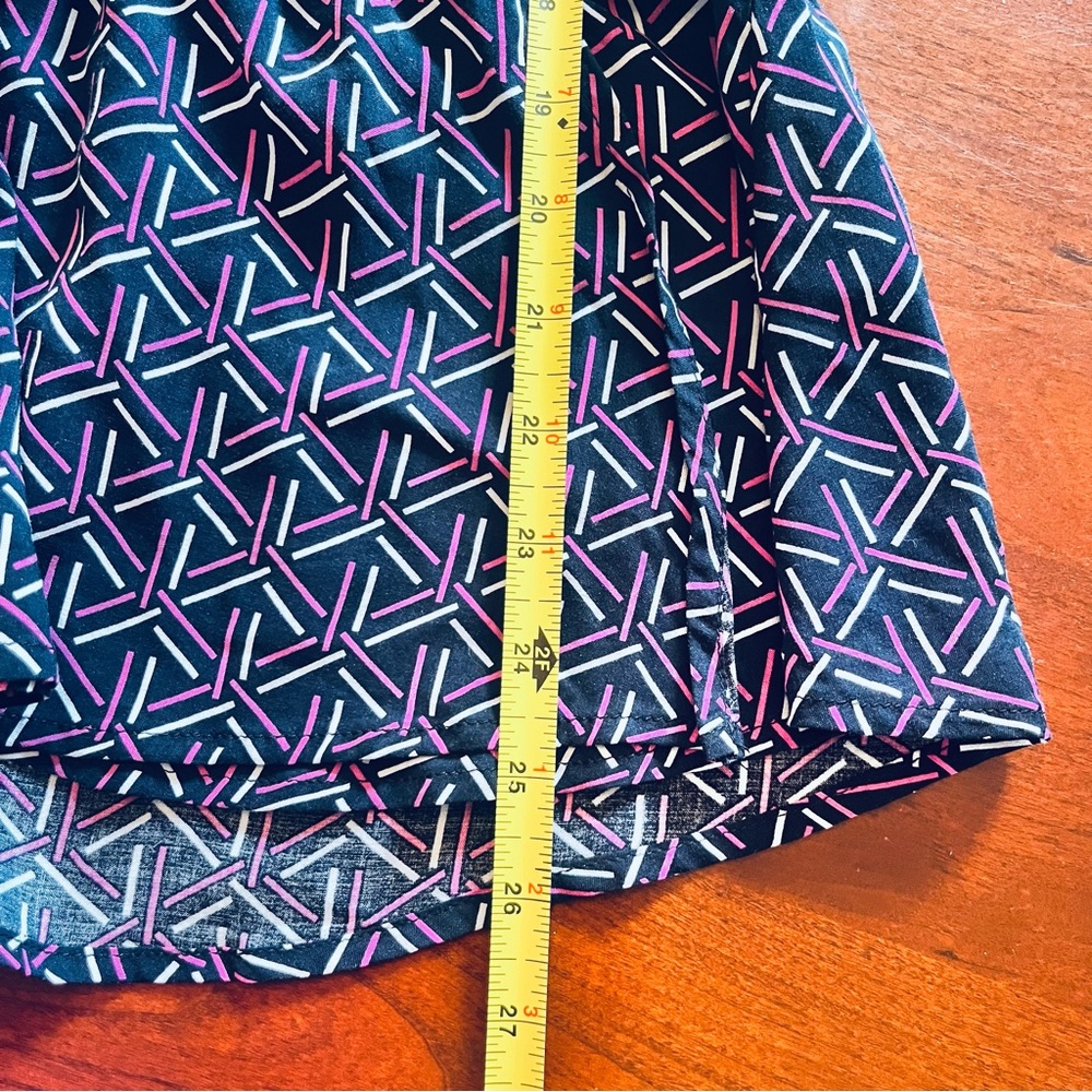 BANANA REPUBLIC Factory Geo Print Peplum Top Sleeveless Tie Shoulder Sz M - Picture 9 of 9